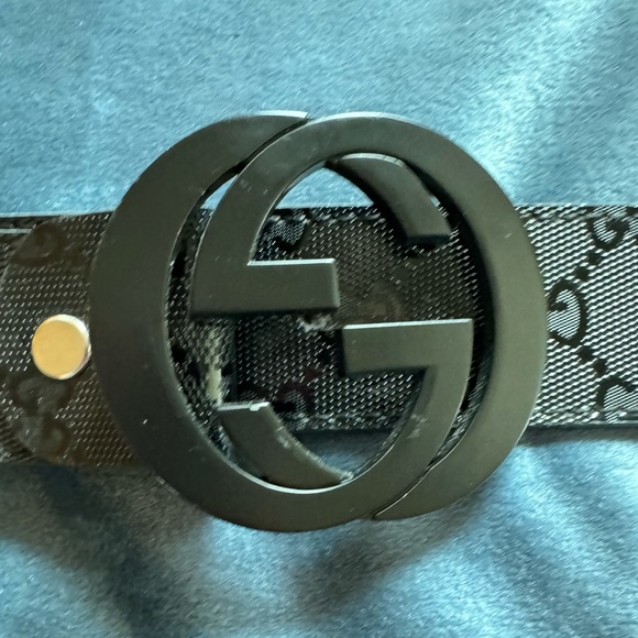 Leather GG Monogram Imprime belt display picture 1